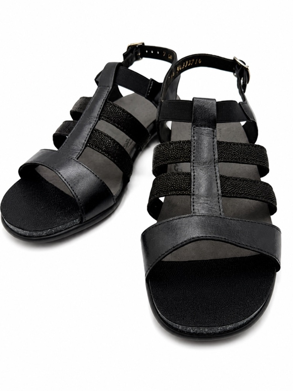 SAS ALLEGRO Strappy Heeled Sandal Black US Size 7 WW NWOB
